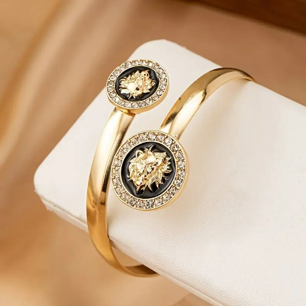 NEW! LIONS HEAD Alloy METAL CUFF BRACELET
